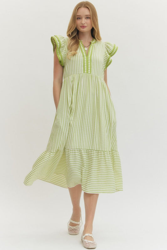 D26444 Textured Stripe Pattern Dress