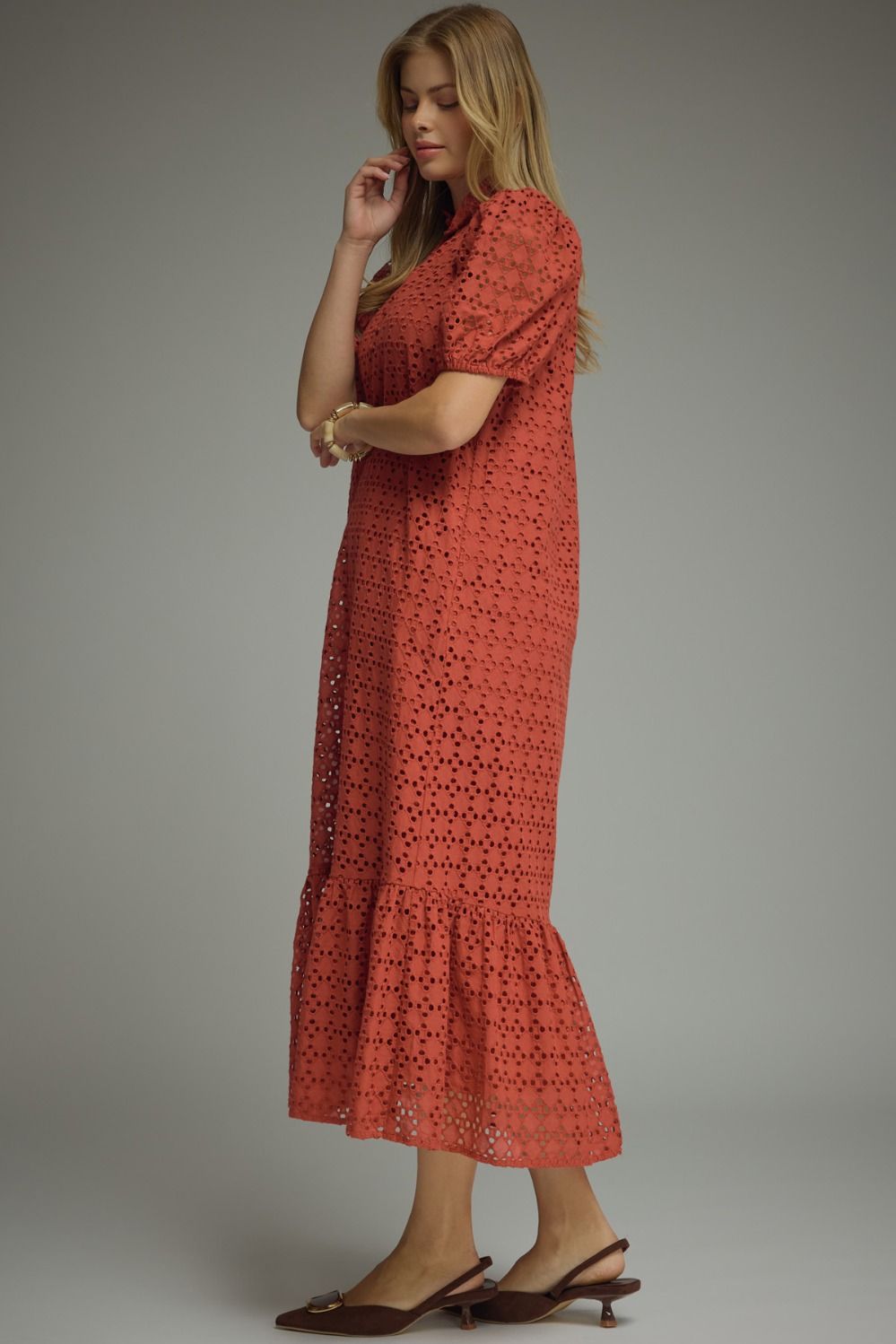 D29377 Eyelet Midi Dress