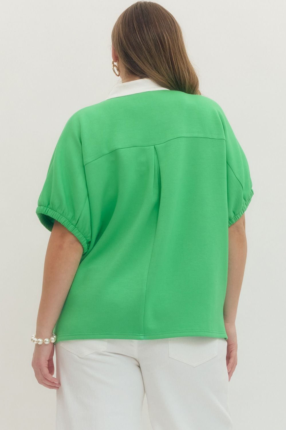 T29735P Curvy Solid Short Sleeve Top