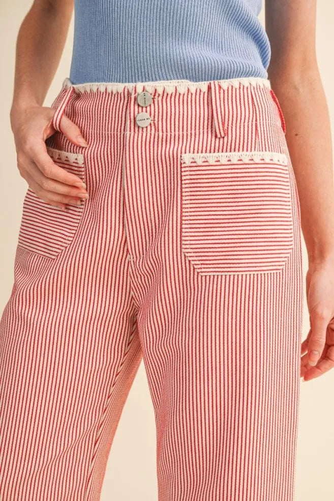 MP4663 Striped Wide Leg Pants
