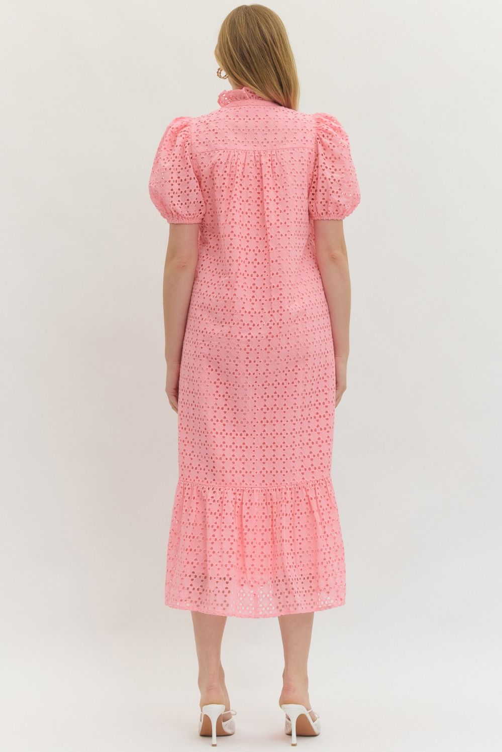 D29377 Eyelet Midi Dress