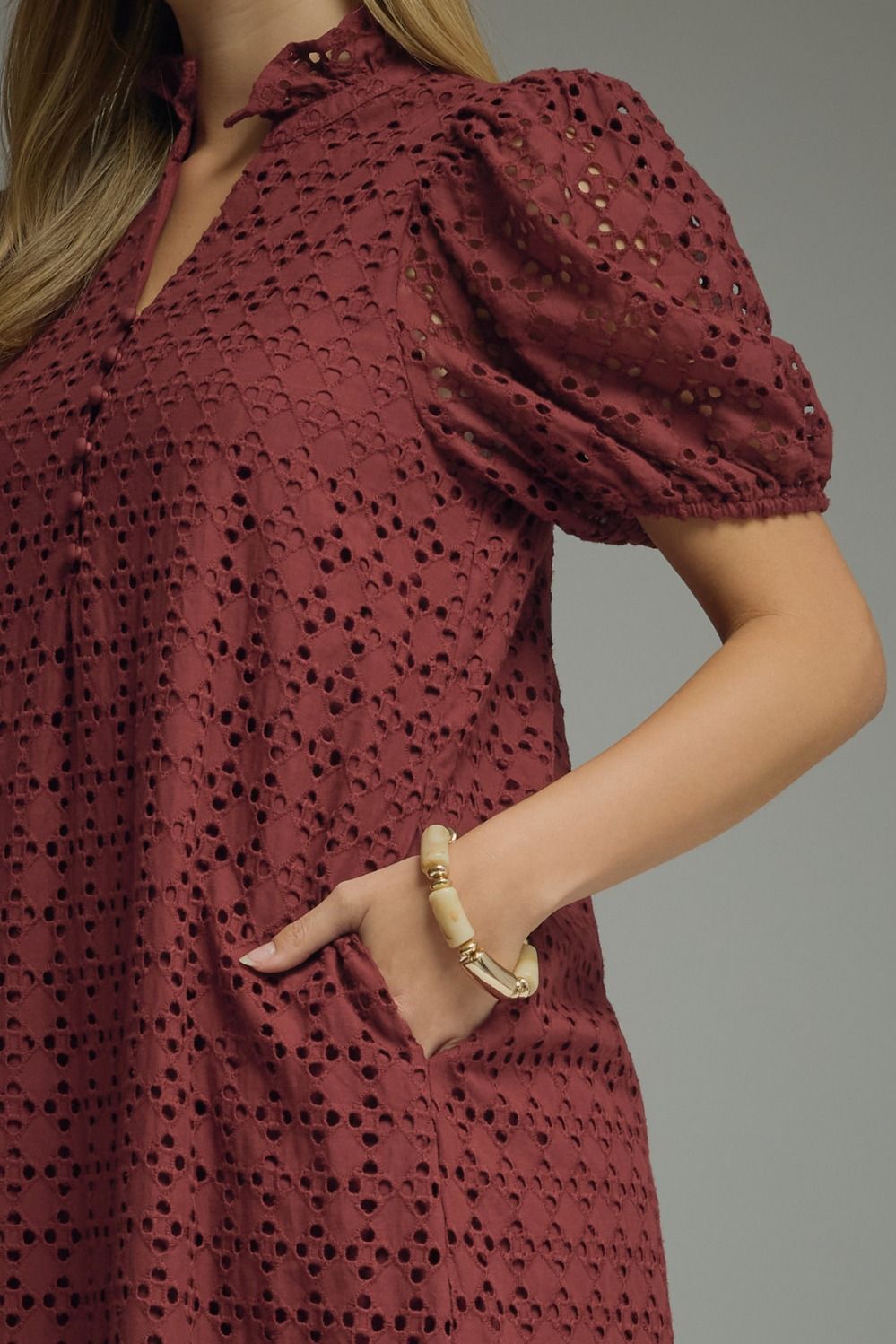 D29377 Eyelet Midi Dress