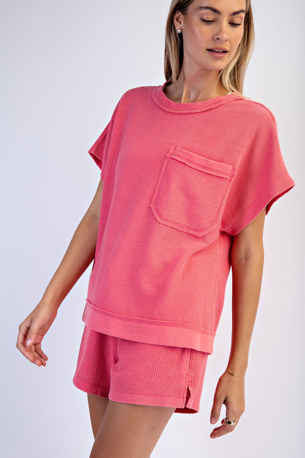T0112 Mineral Washed Honeycomb Oversized Tee