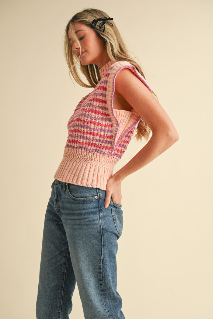 MSW10418 Mock Neck Sweater Vest