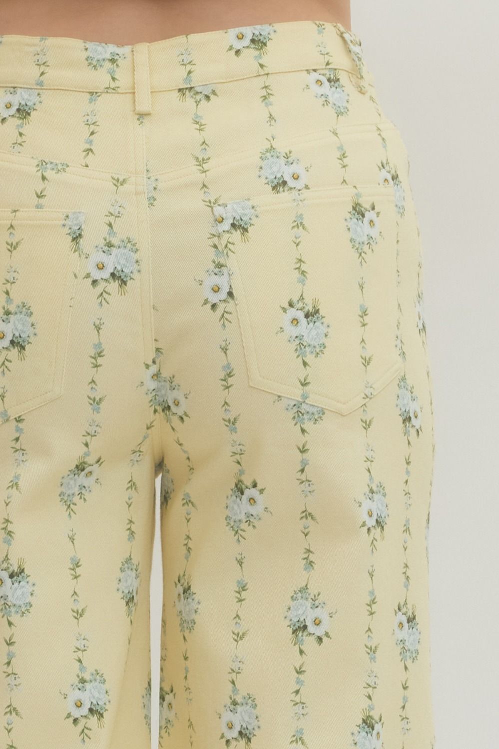 P30424 Floral Print Wide Leg Pants