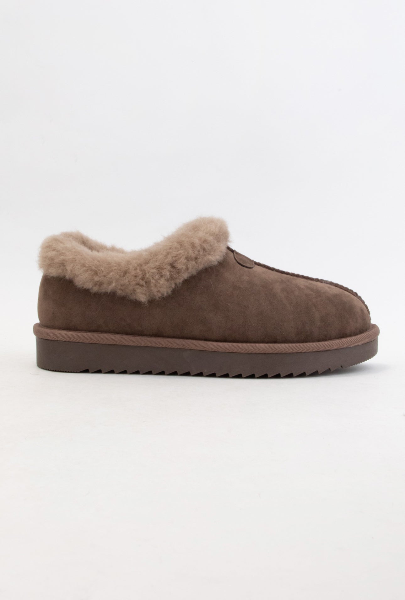 Debra Fluffy Collar Suede Slippers