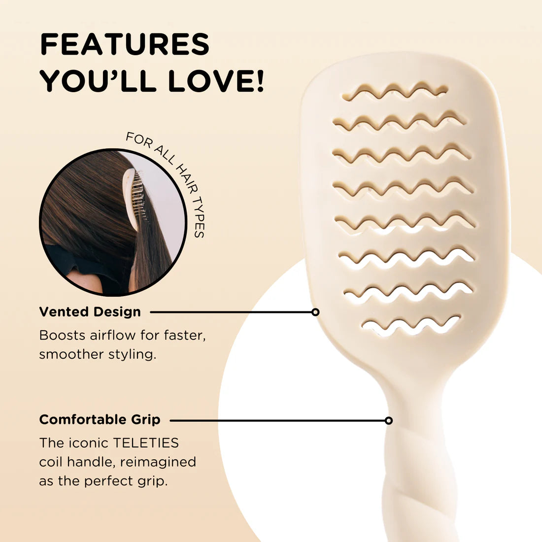 TELETIES Vented Hair Brush