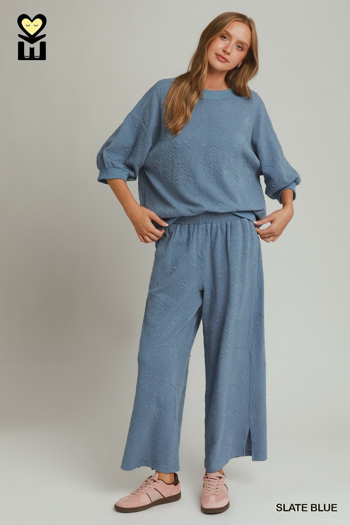 H1187-P Textured Jacquard Pants