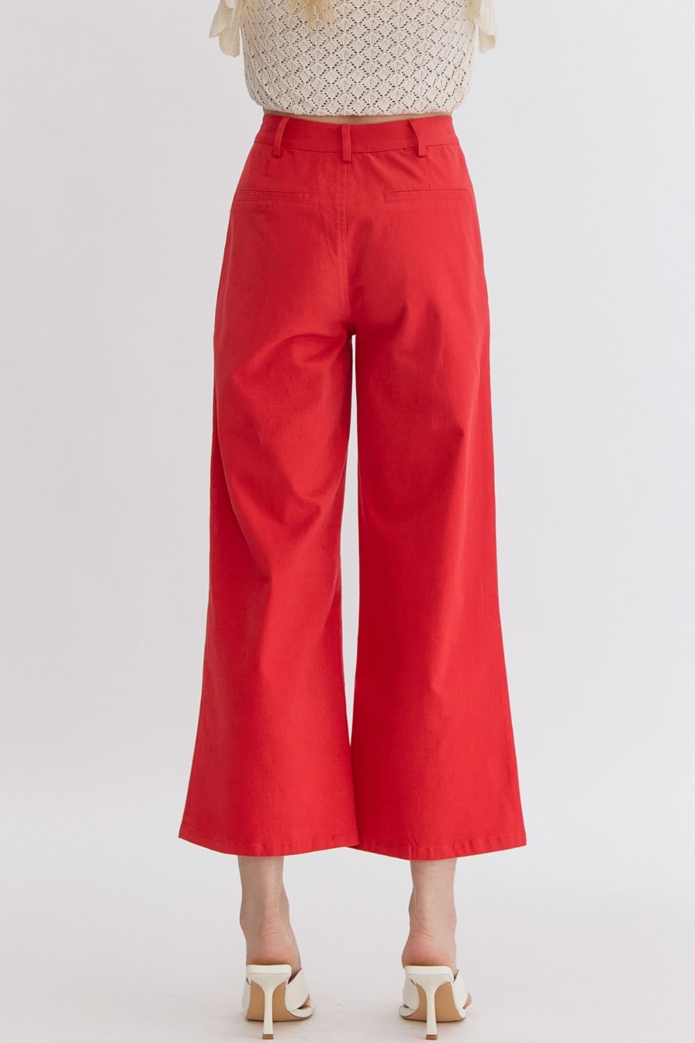 P23528 High Waisted Wide Leg Pants