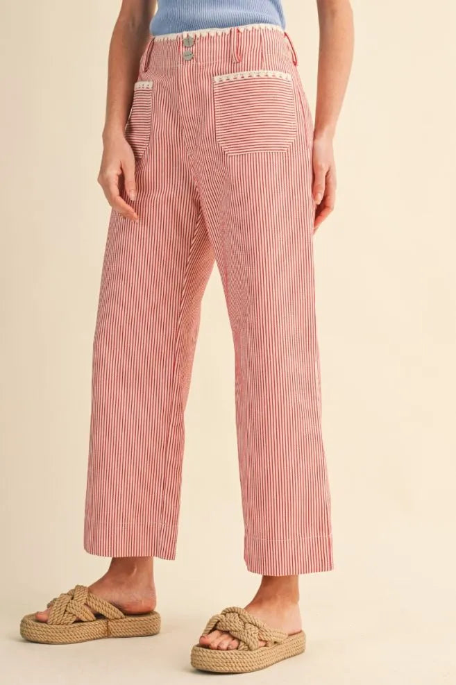 MP4663 Striped Wide Leg Pants