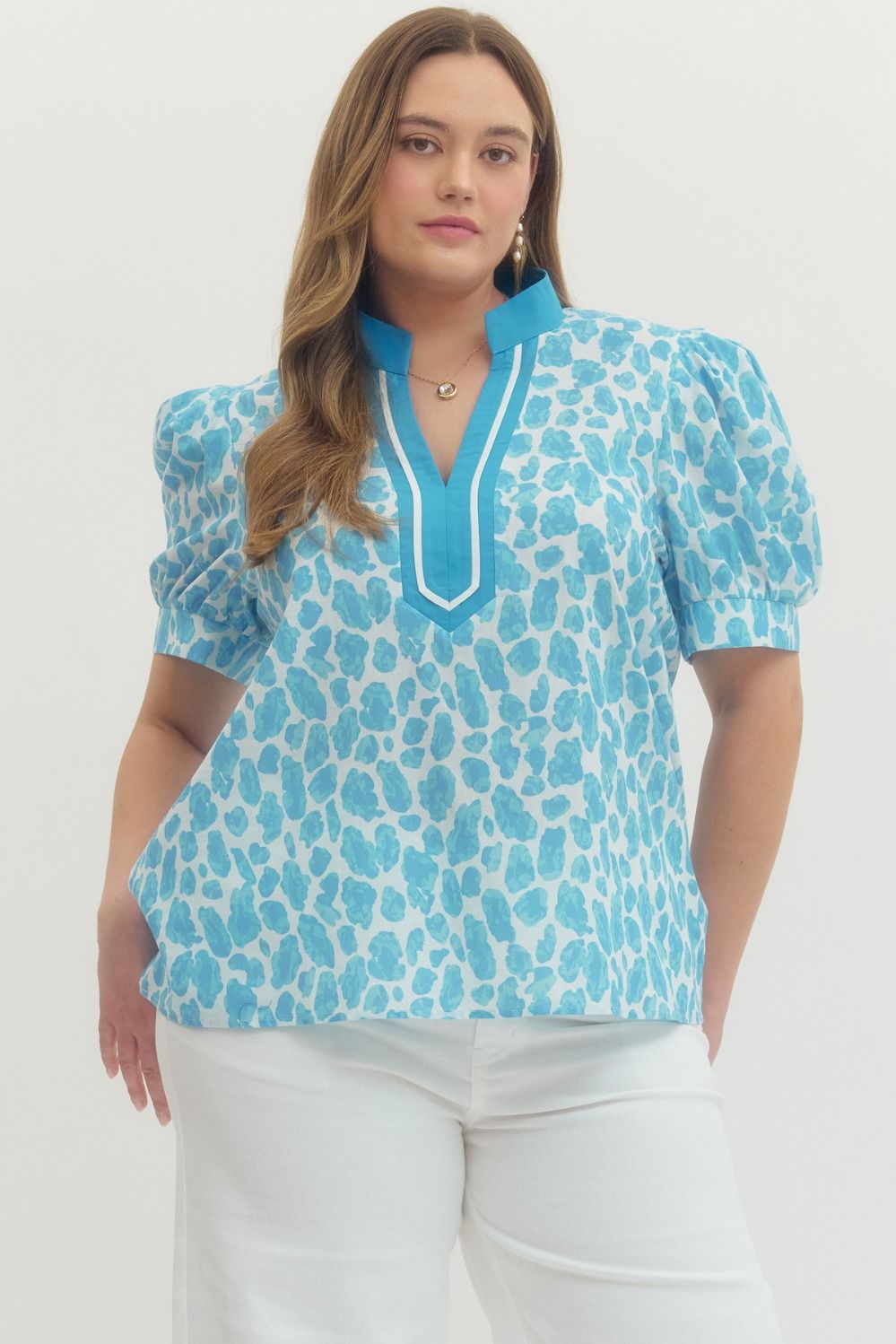 T29990P Curvy Leopard Print Top