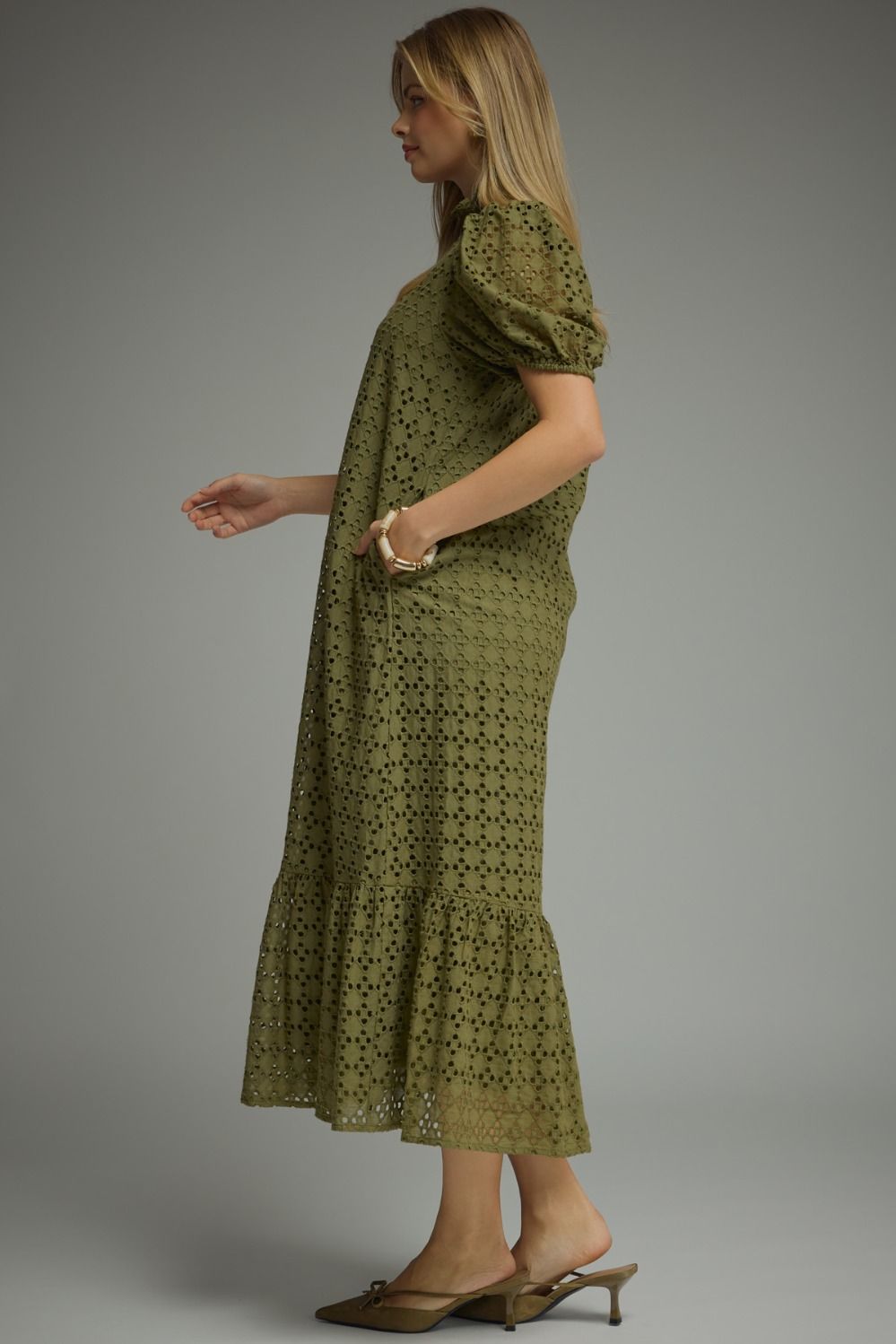 D29377 Eyelet Midi Dress