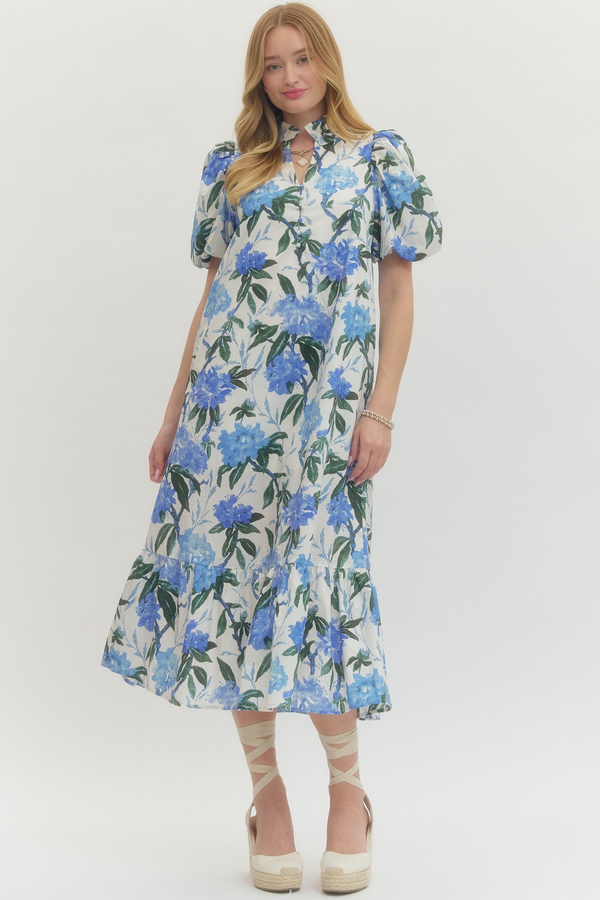 D28776 Floral Print Midi Dress