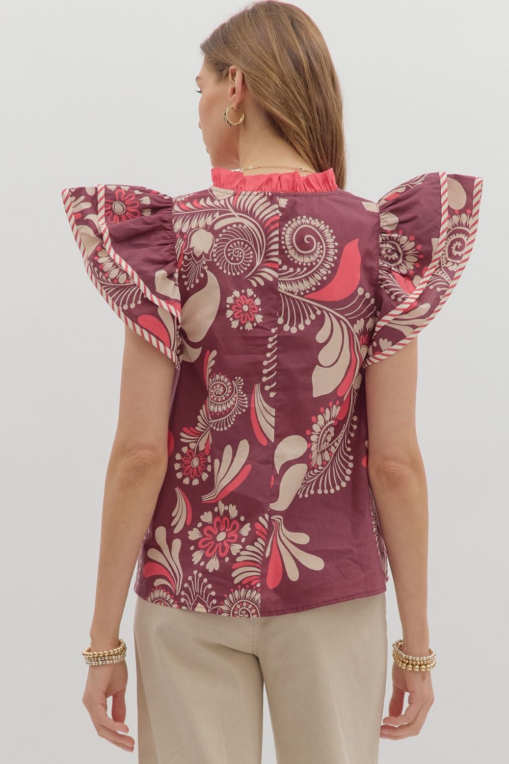 T27145 Paisley Print Top