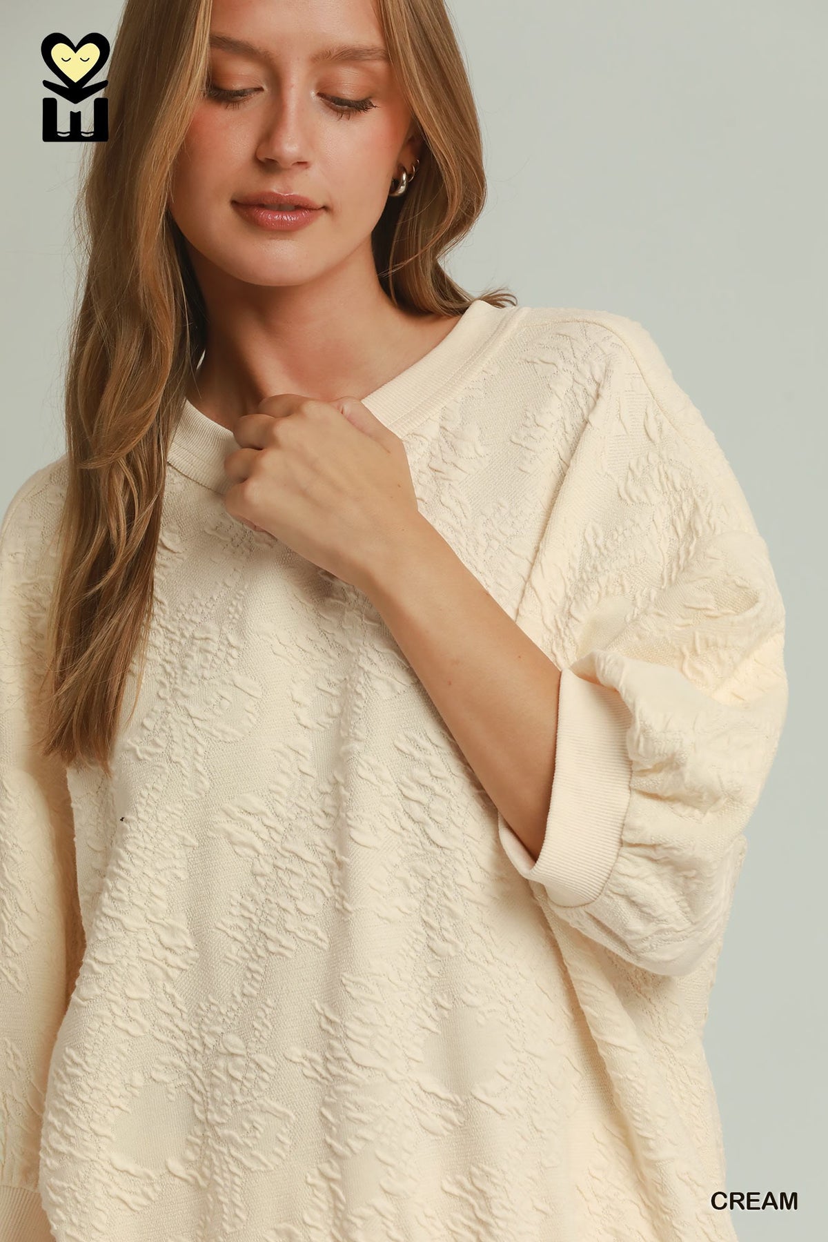 H1187-T Textured Jacquard Pullover