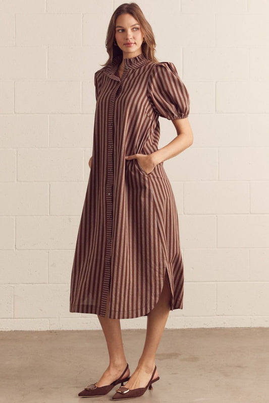 D27601 Stripe Midi Dress