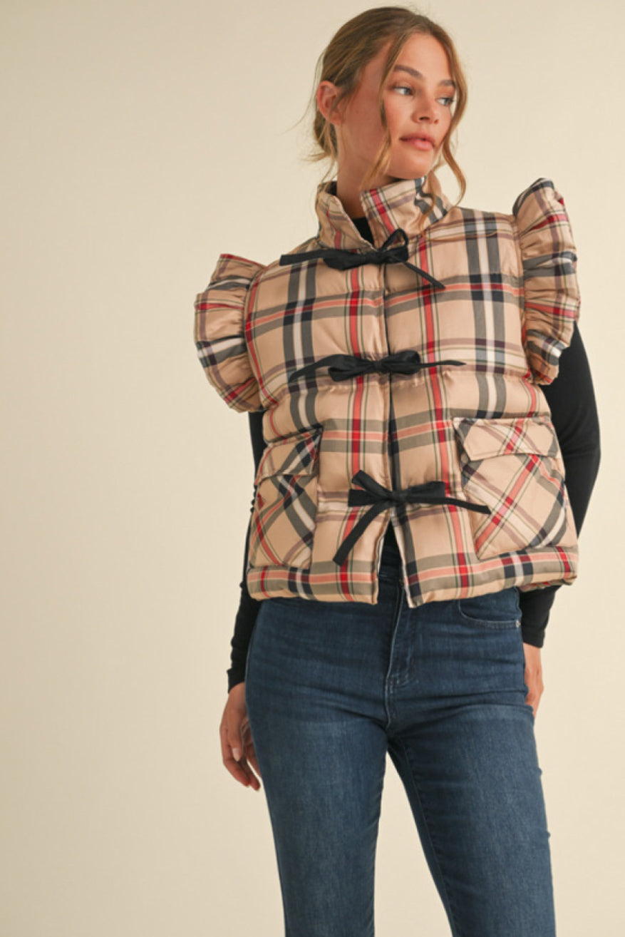 G14040 Plaid Puffer Vest