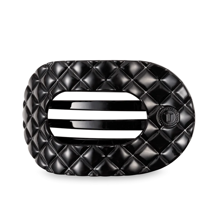 TELETIES Large Quilted Flat Round Hair Clip