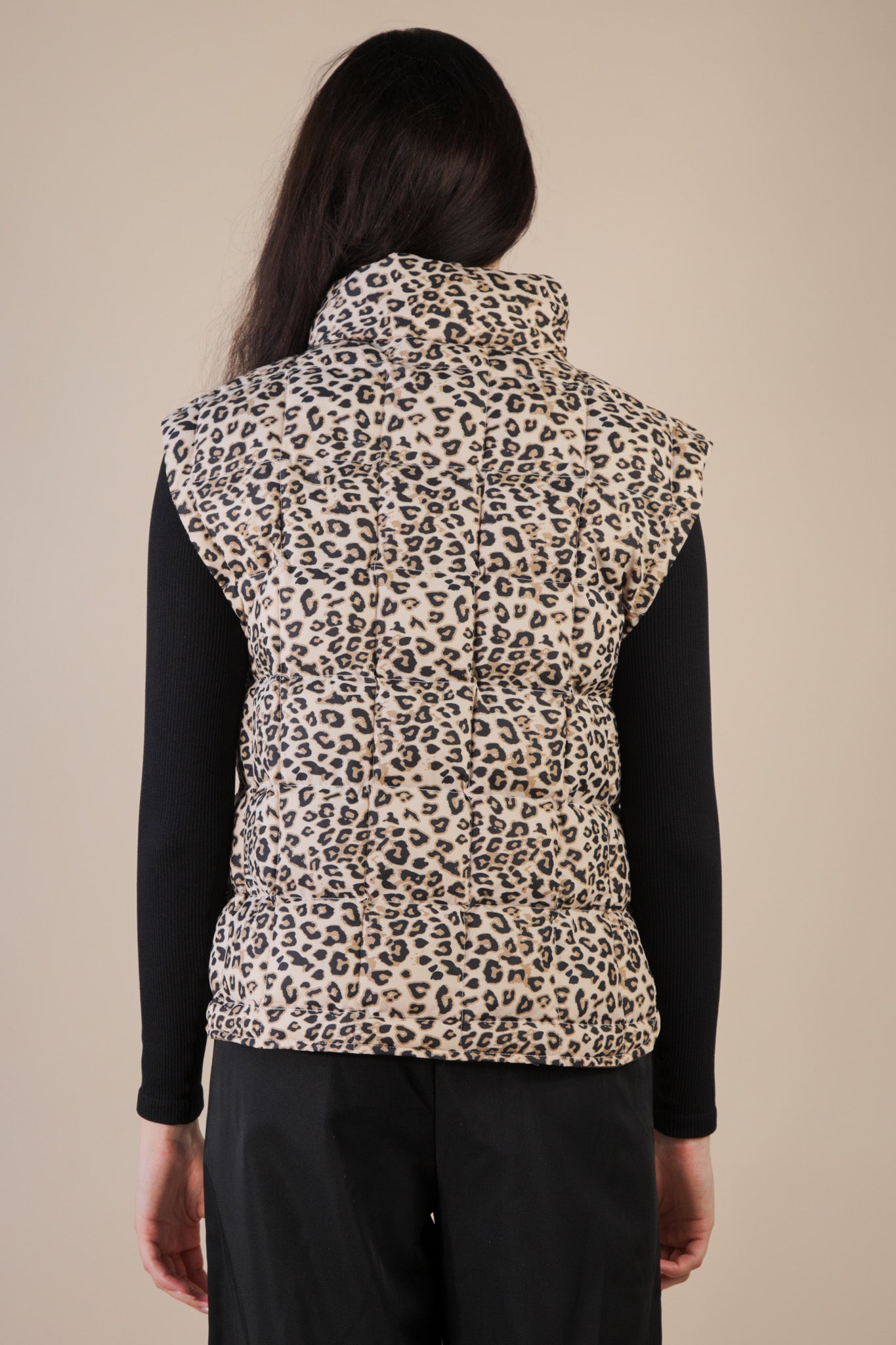 NJ90282 Leopard Puffer Vest