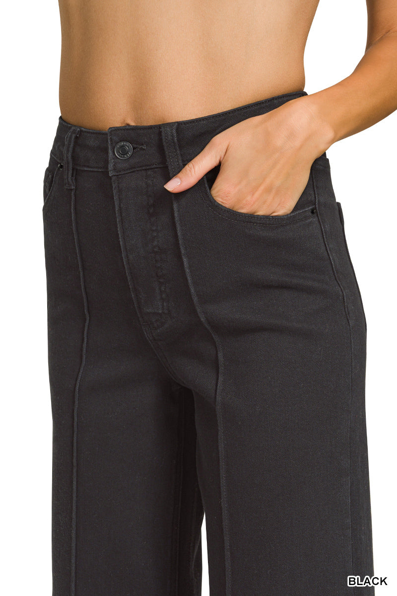 DYP-9558BB Wide Leg Pintuck Jeans