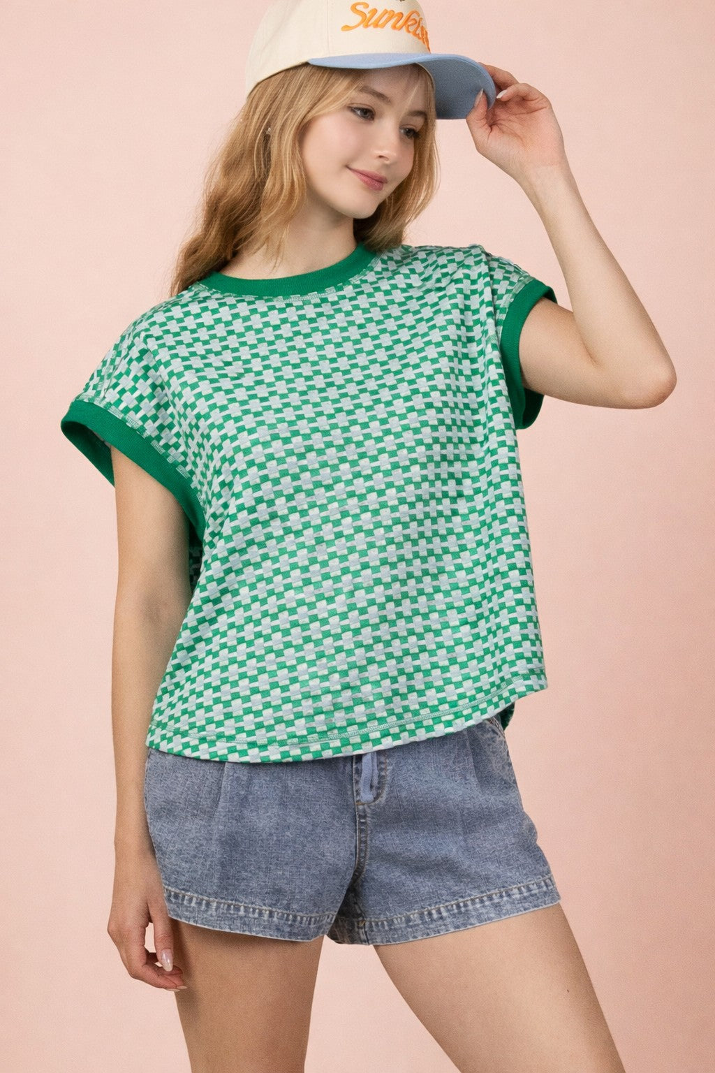 NT12607 Textured Casual Top