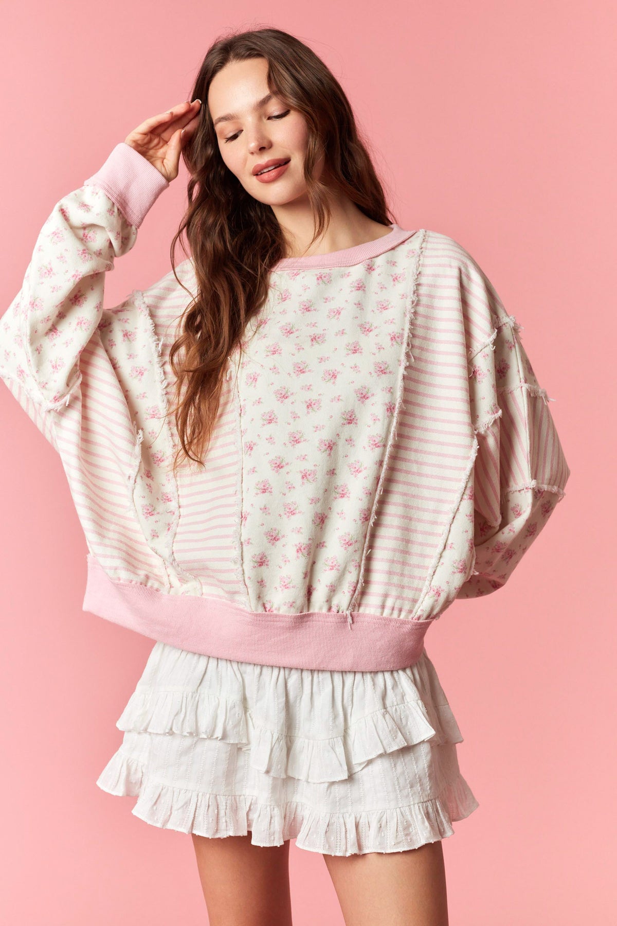 IKT200775-01 Shabby Chic Oversized Sweatshirt