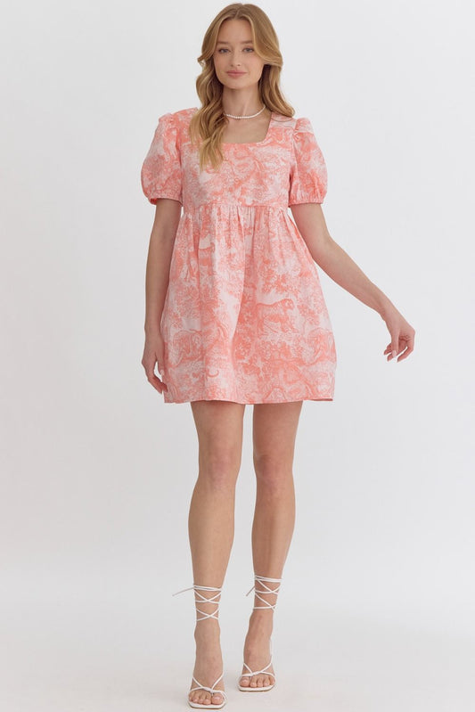 D23434 Printed Short Dress