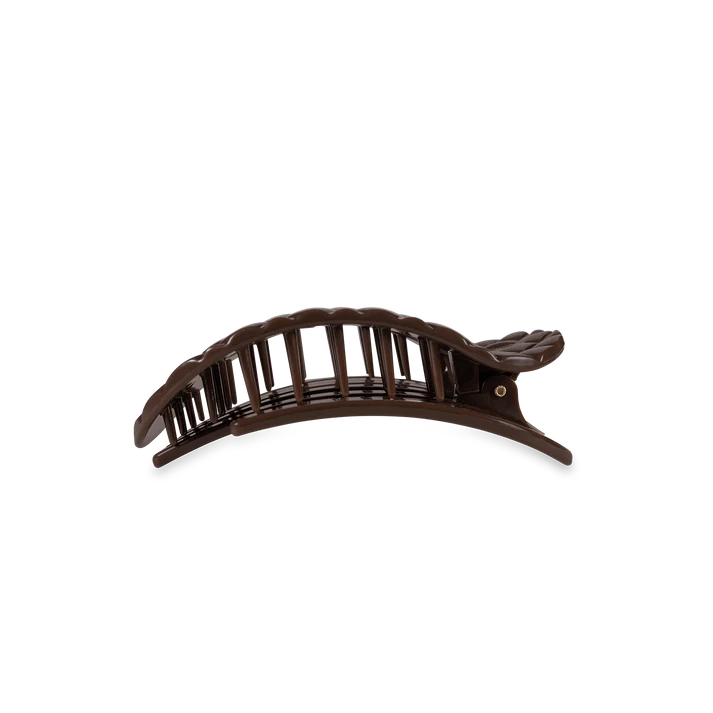 TELETIES Small Quilted Flat Round Hair Clip