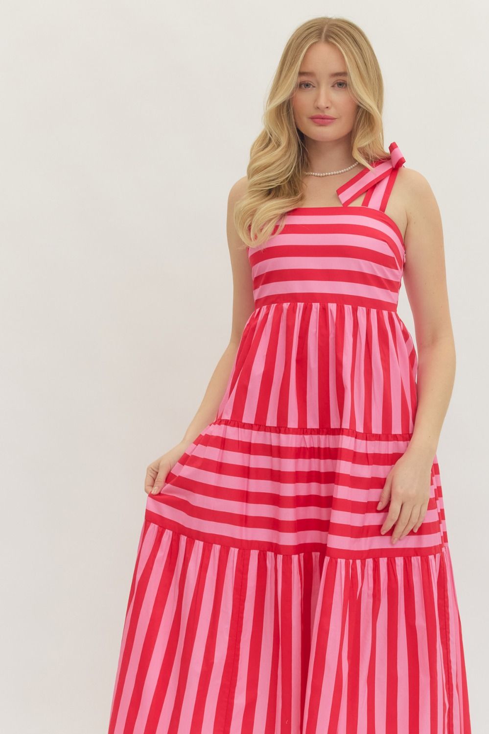 D30314 Striped Midi Dress