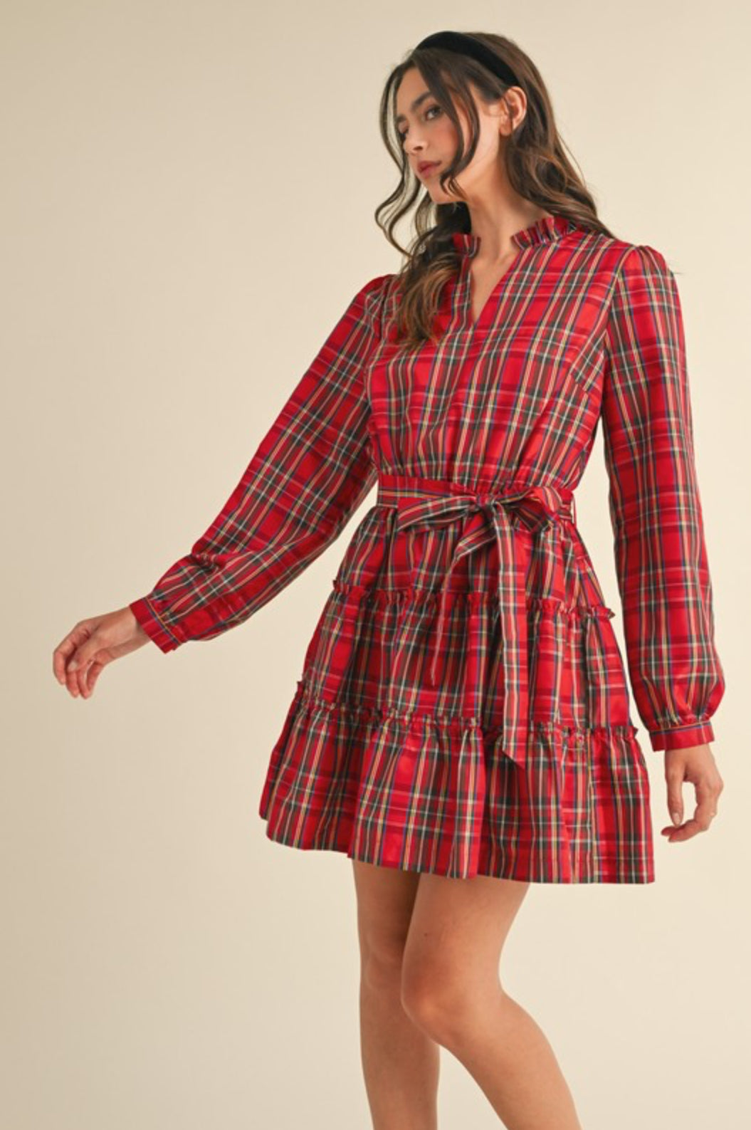 MDR3538 Plaid Mini Dress