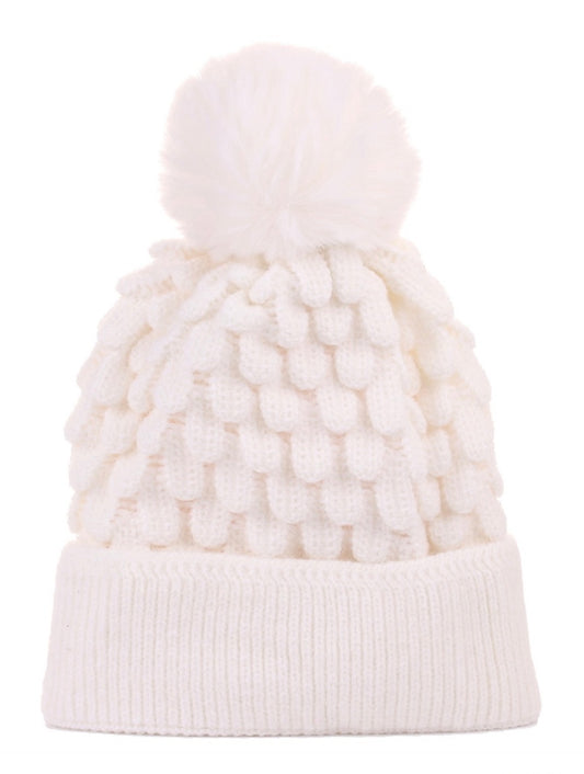 U-709 Cable Knit Pom Pom Beanie