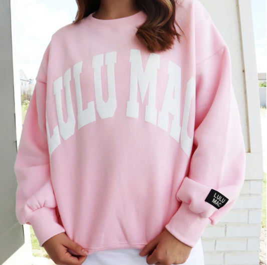 LuLu Mac Light Pink/White Puff Sweatshirt