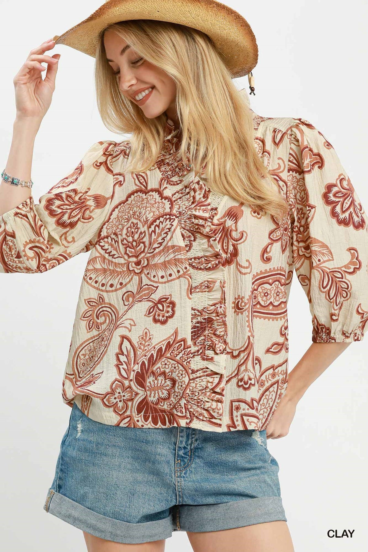D1093 Abstract Print Top