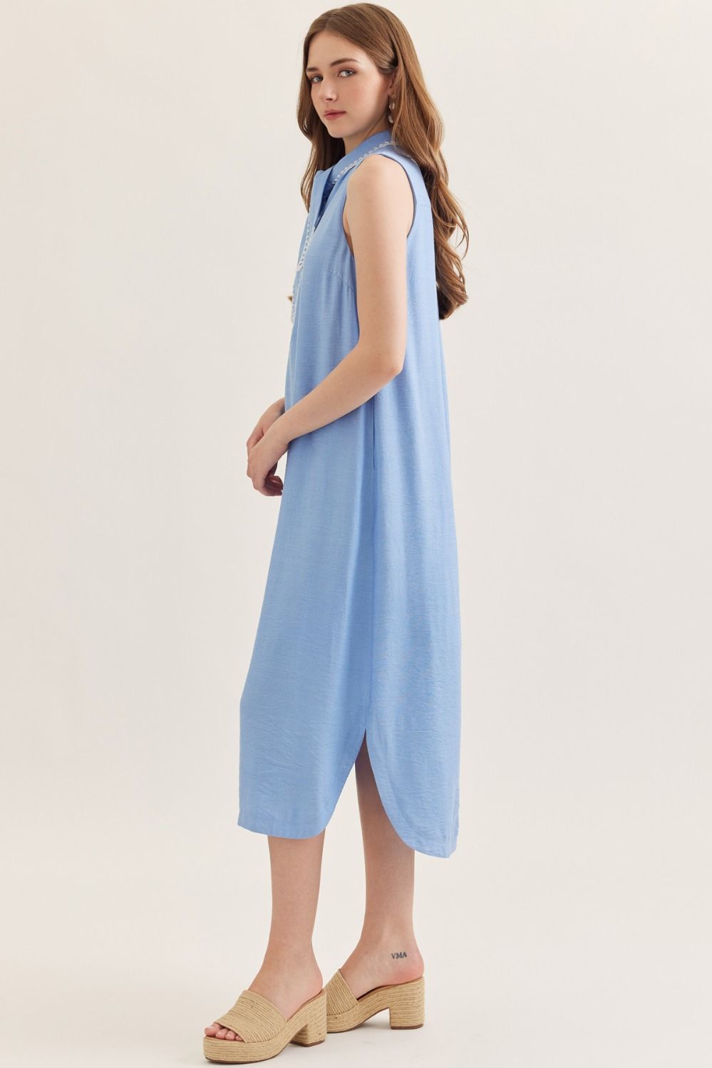 D31209 Solid Midi Dress