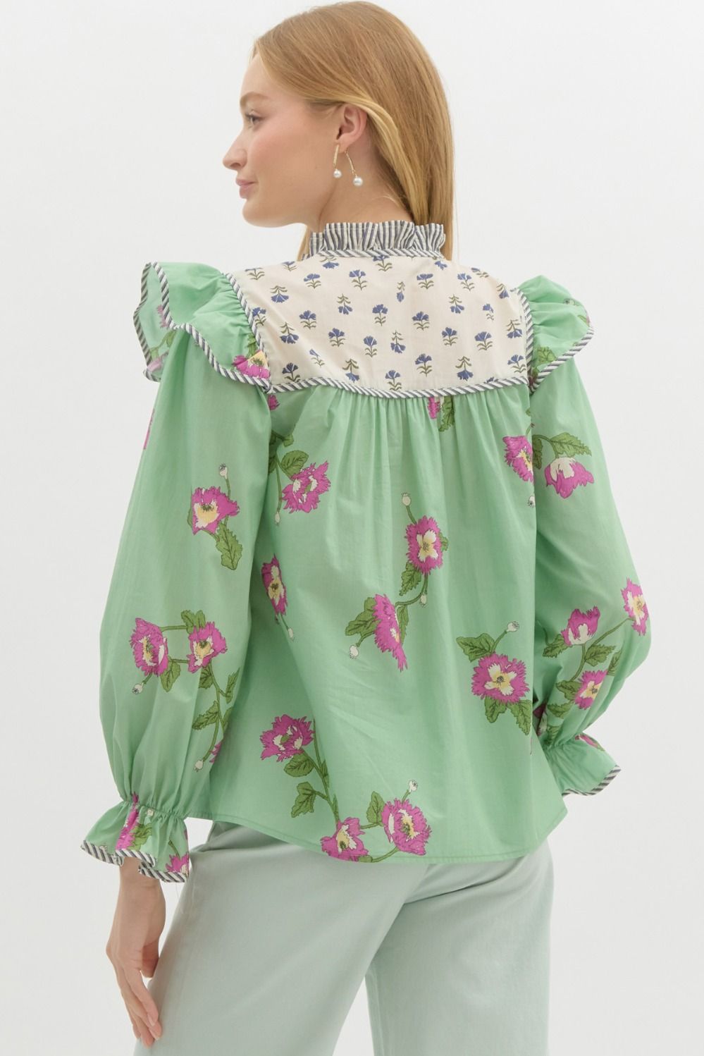 T25867 Mixed Print Top