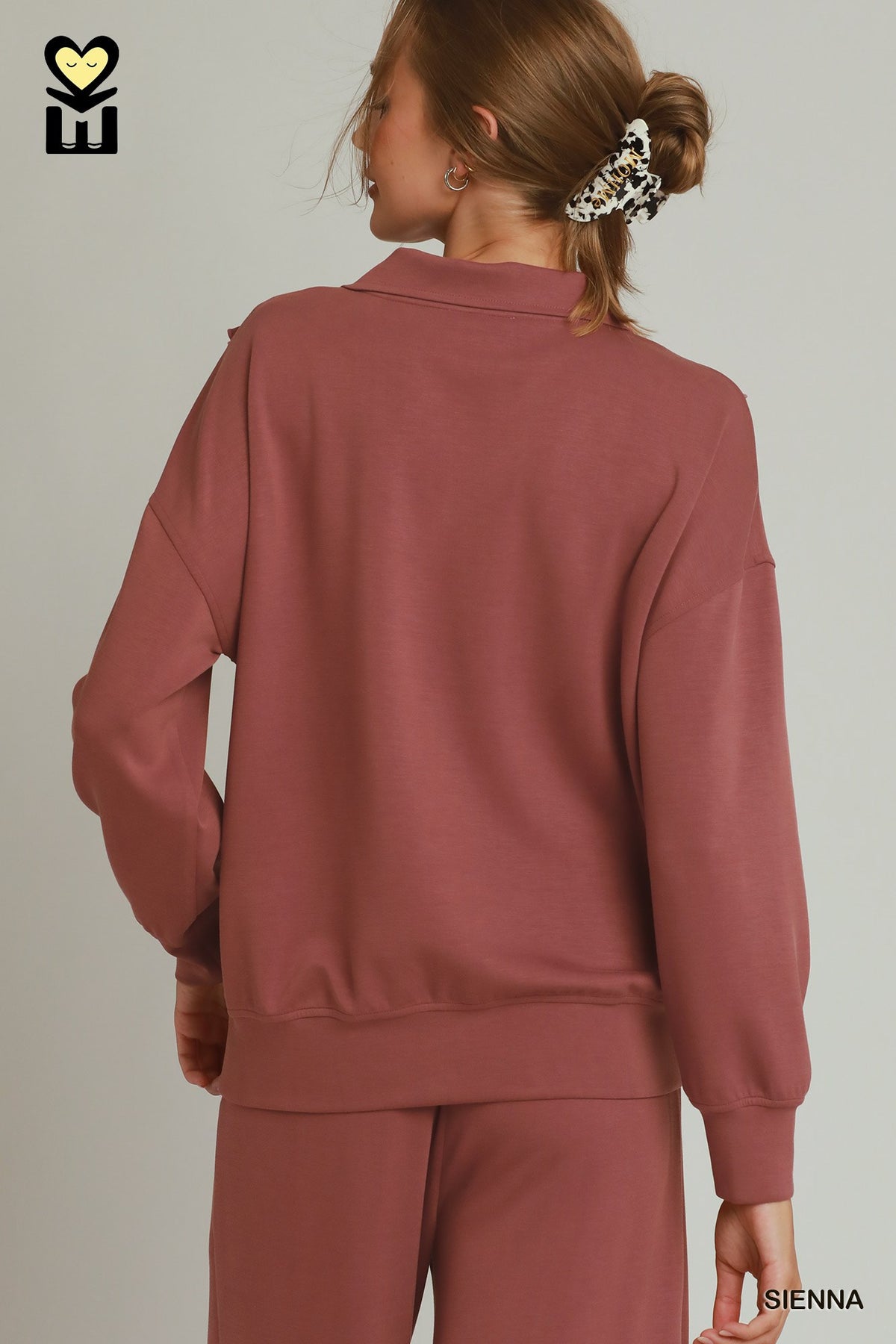 H1034-T Luxeknit Quarter Zip Top