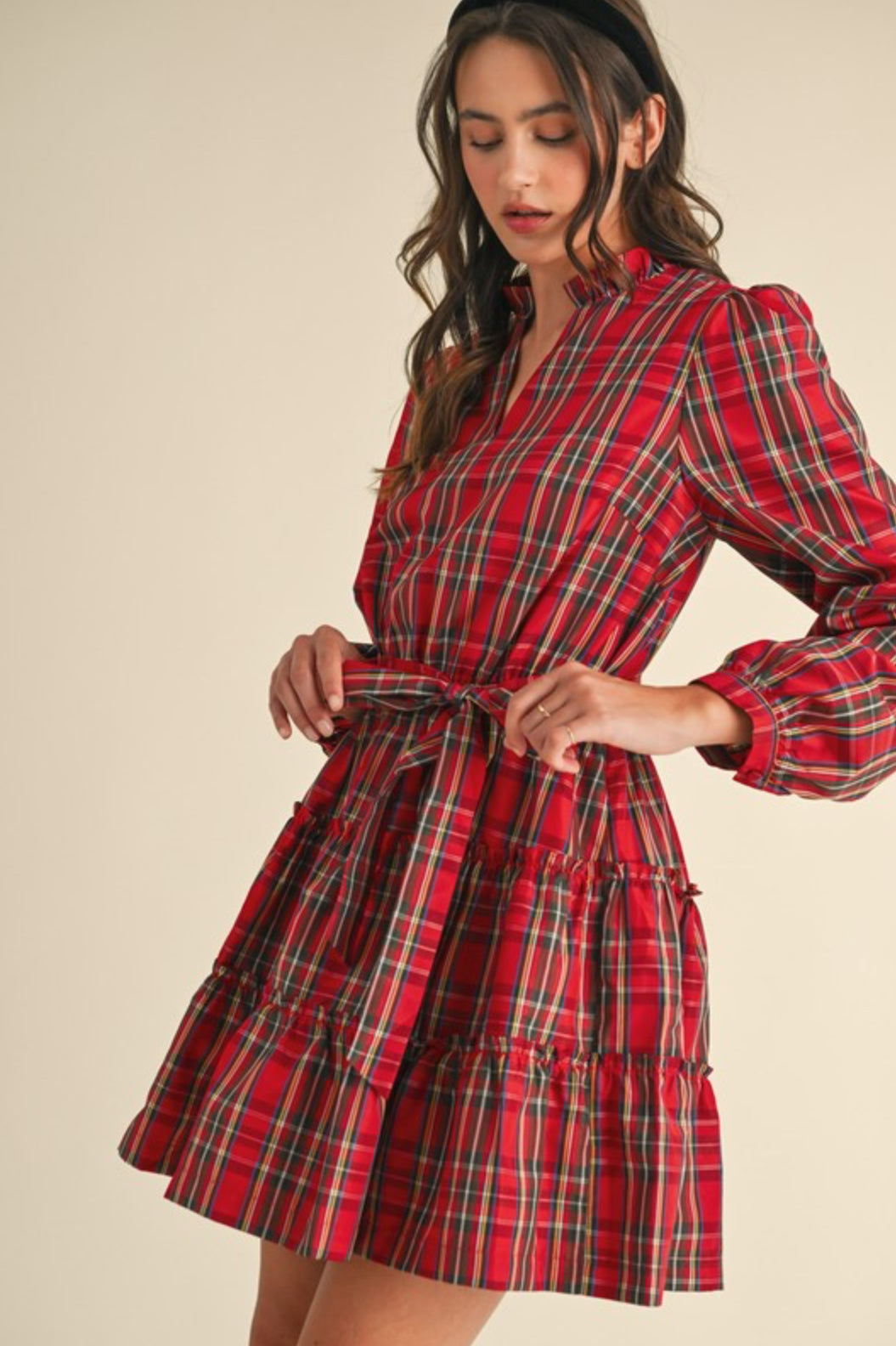 MDR3538 Plaid Mini Dress