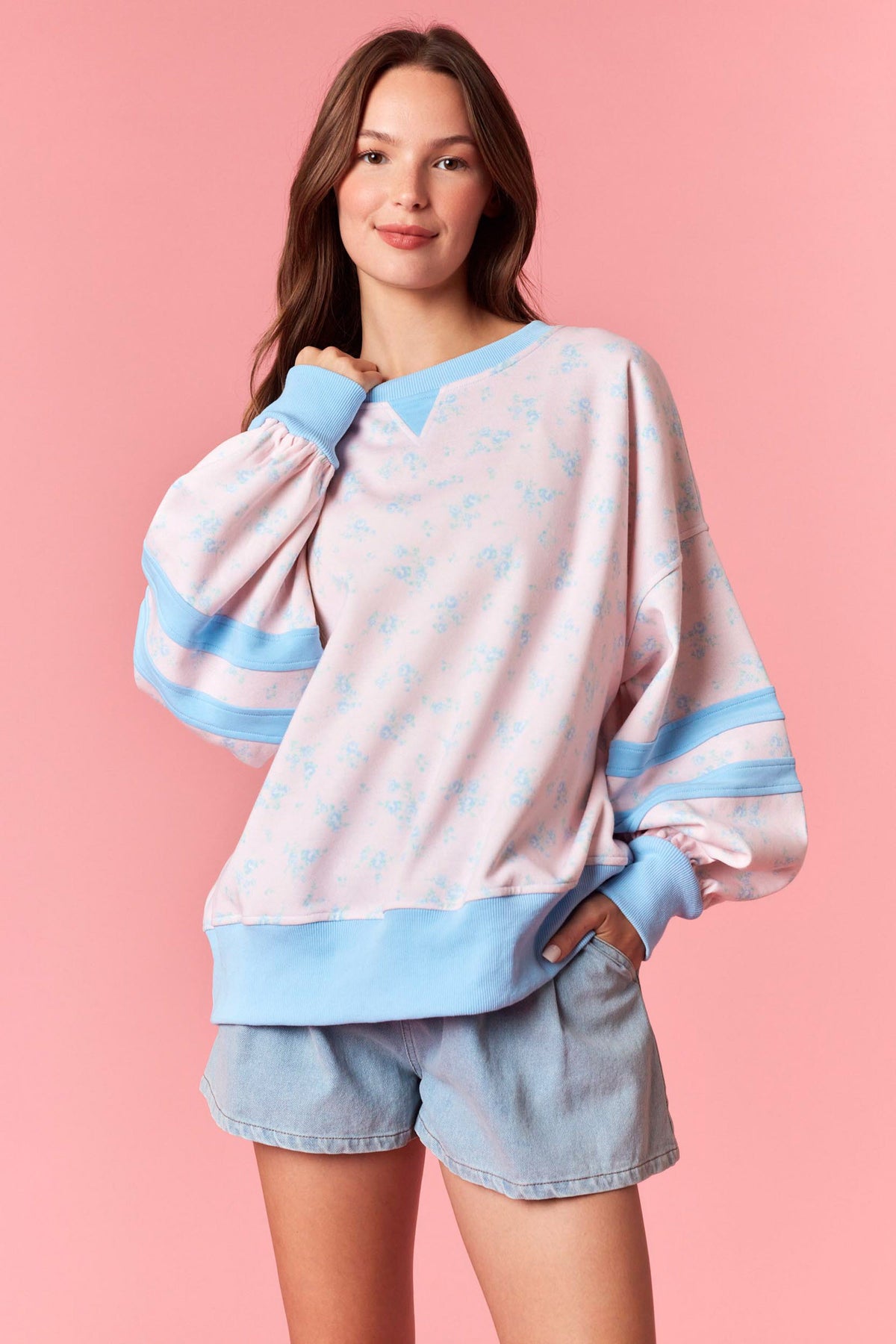 IKT300633-01 Cozy Chic Floral Printed Top