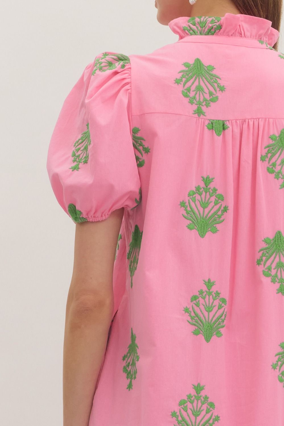 D30221 Embroidered Botanical Midi Dress