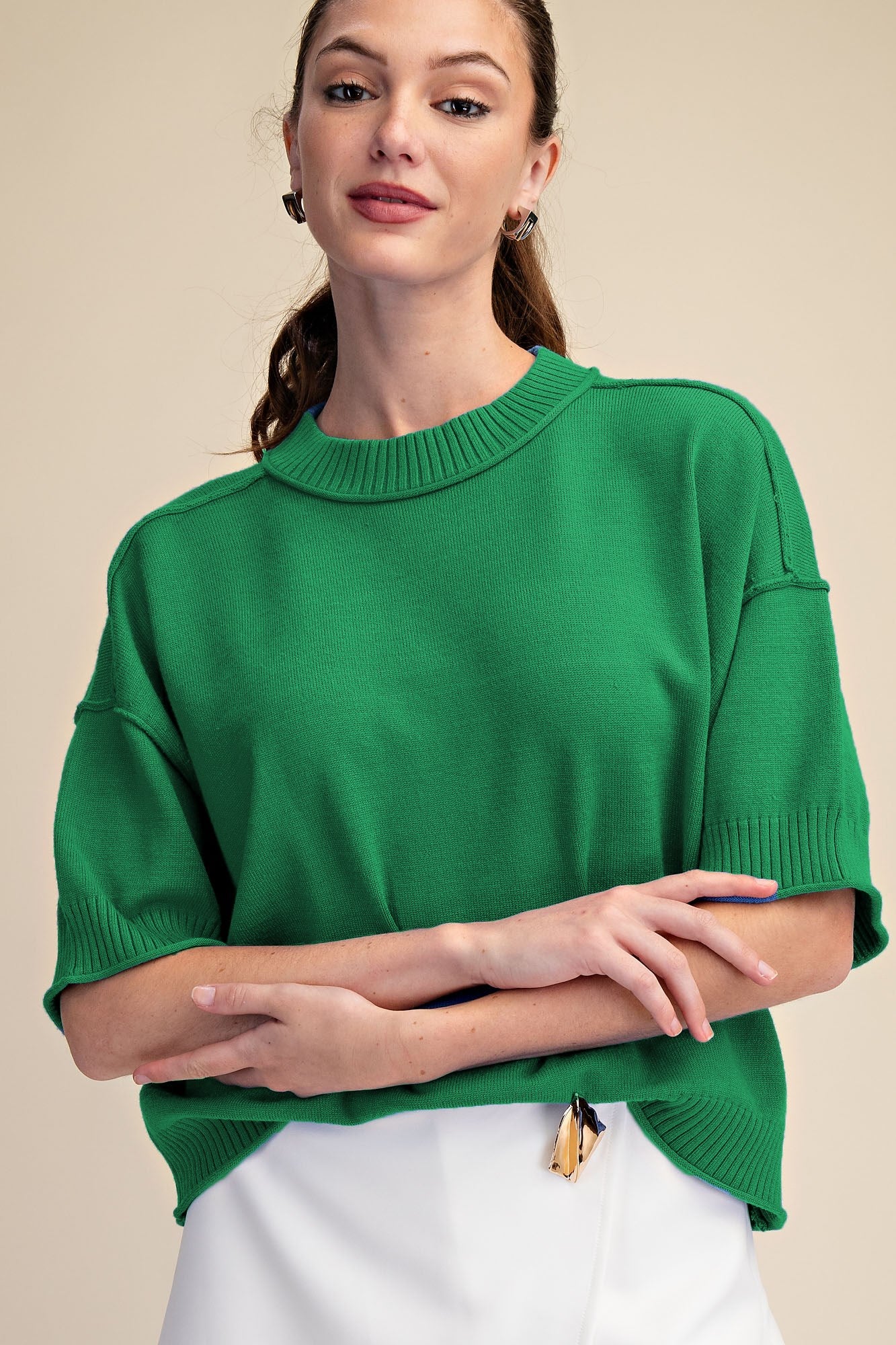 SW8221 Elbow Length Sweater Top