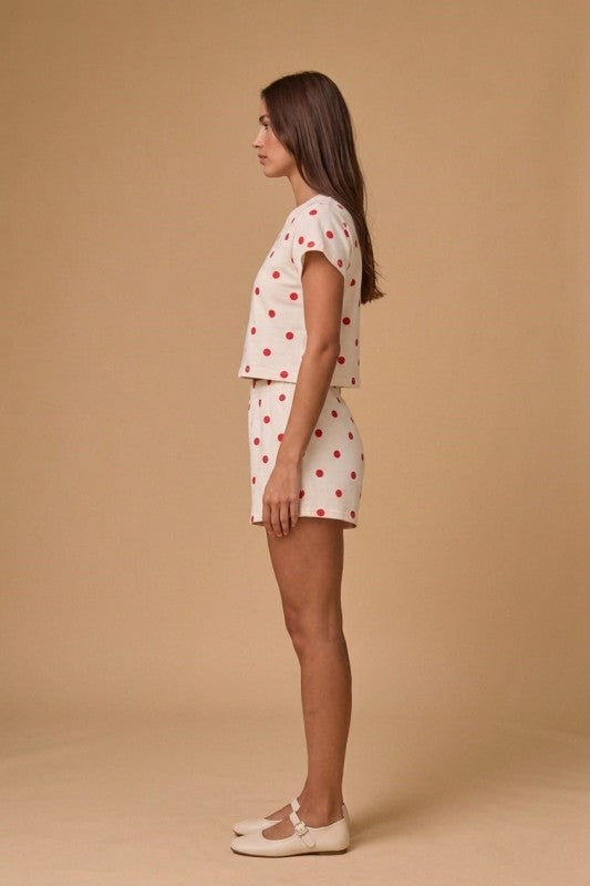 PX19510-1 Polka Dot Shorts Set