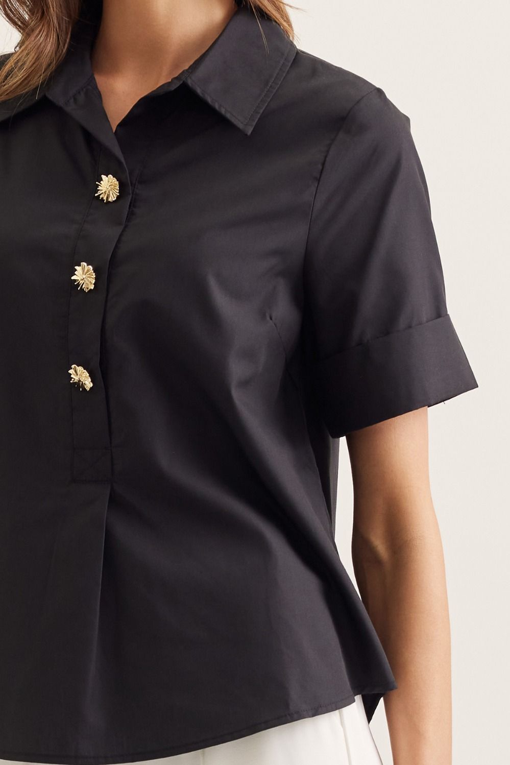 T29541 Solid Short Sleeve Top