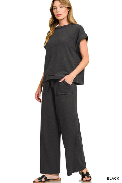 CTCP-3462Y Solid Pants Set