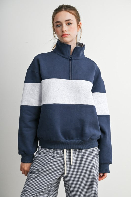 BMT8510 Colorblock Quarter Zip Sweatshirt