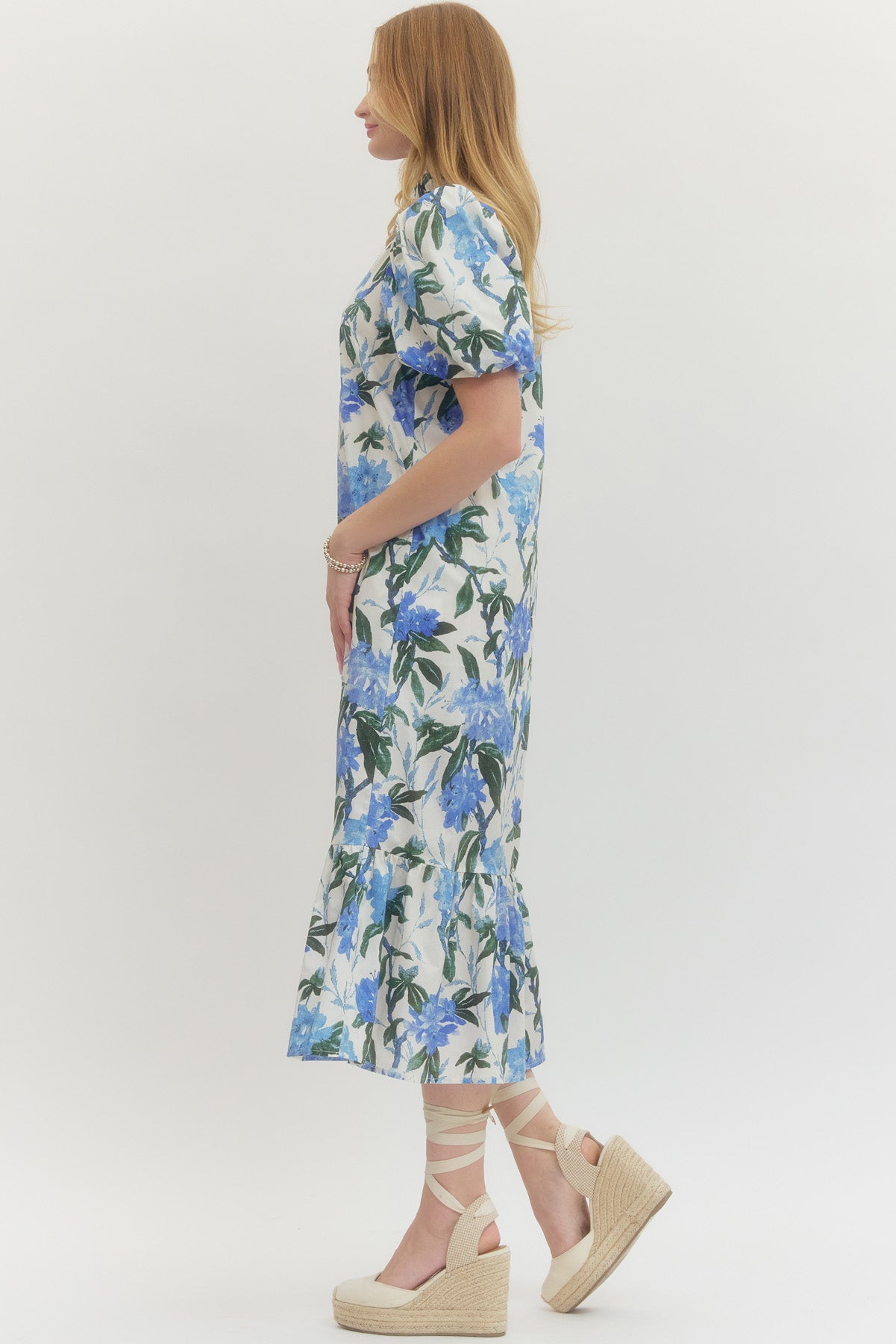 D28776 Floral Print Midi Dress