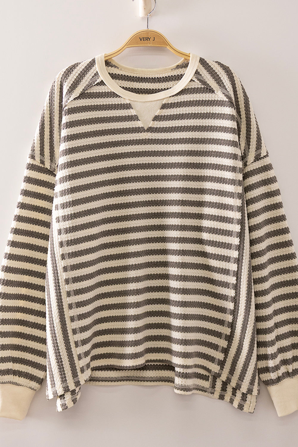 NT12742 Waffle Knit Stripe Top