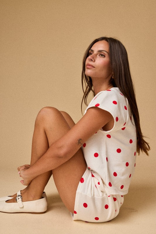 PX19510-1 Polka Dot Shorts Set