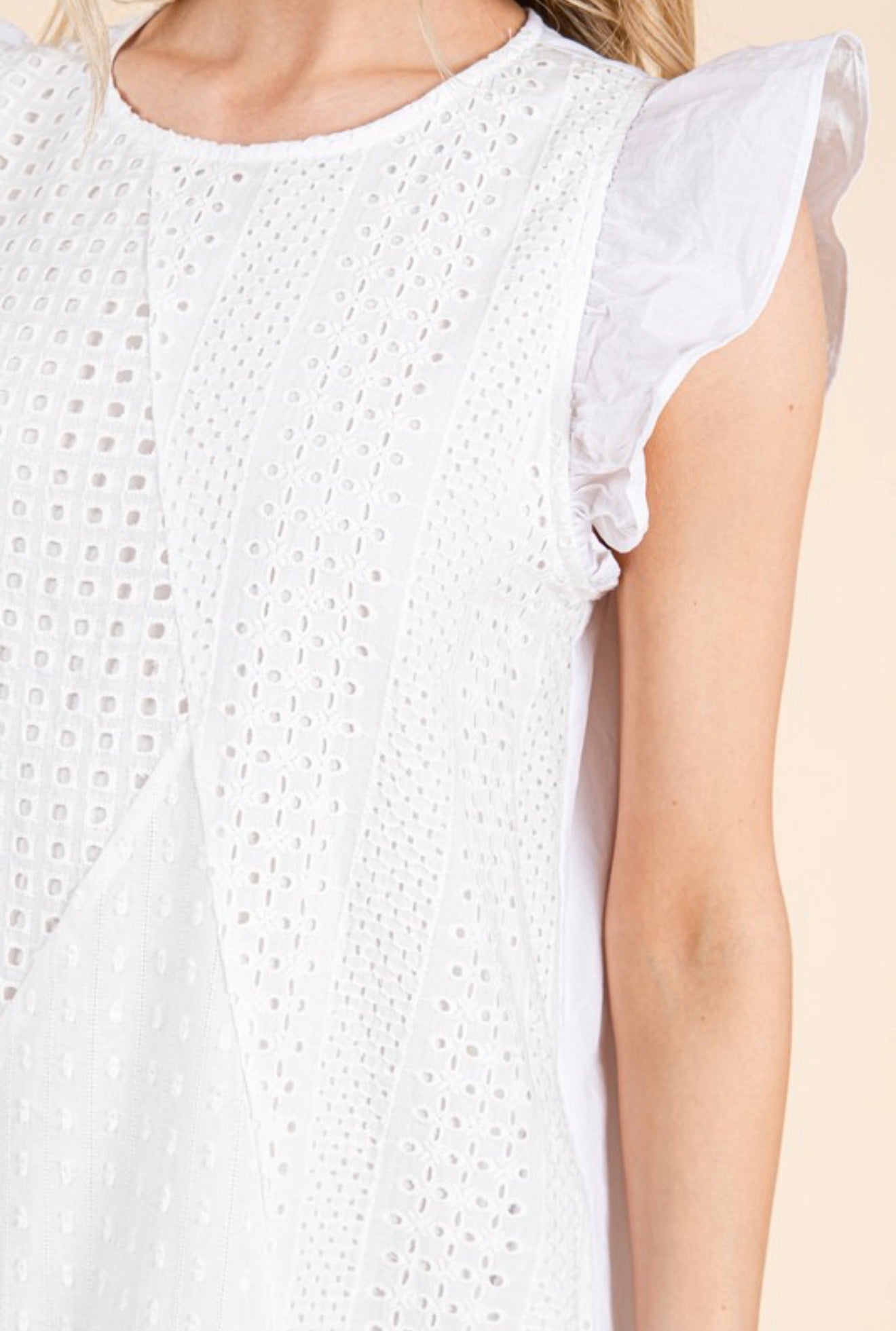 MD51153 Eyelet Lace Sleeveless Dress