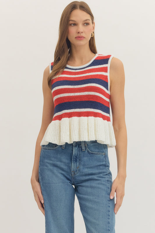 T31560 Striped Sleeveless Top