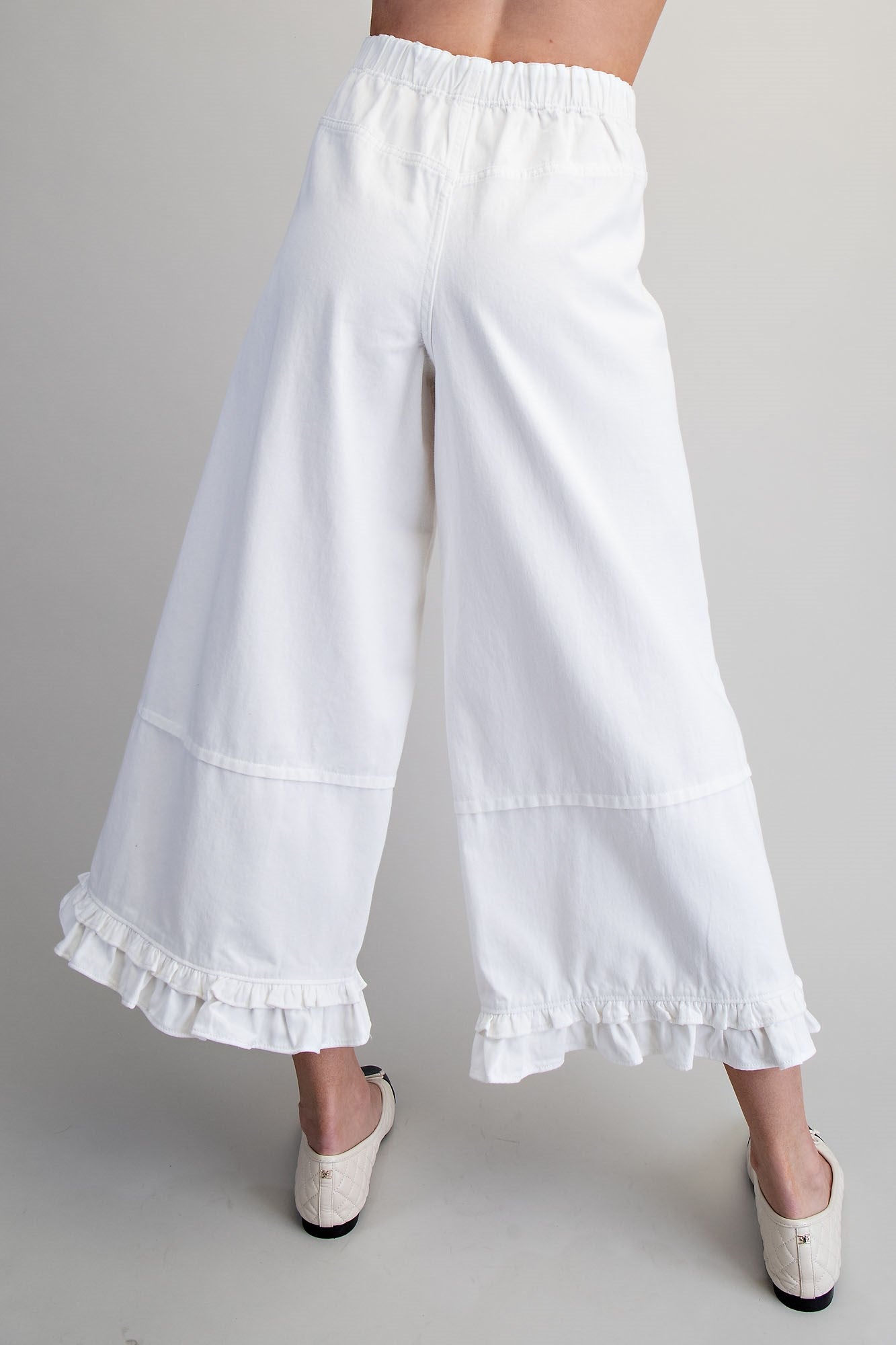 PH15714 Mineral Washed Ruffle Hem Pants